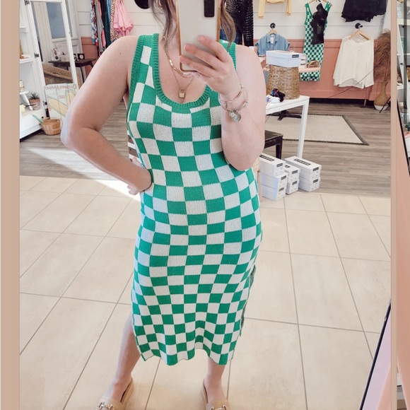Green Checkered Dress - Picture 1 of 1